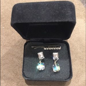 Australian crystal hanging earrings .